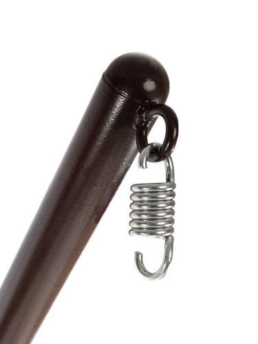 Подвесное кресло КАПЛЯ ЛЮКС с ротангом коричневое, синяя подушка