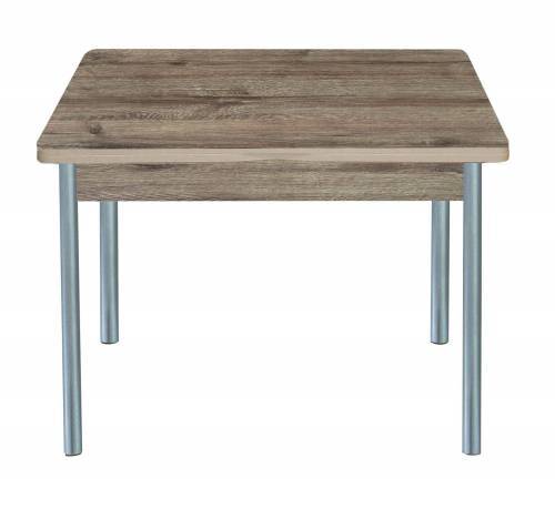 Стол обеденный раскладной СИМПЛ  / Дуб веллингтон / Опора № 2-круглая серебристый металлик