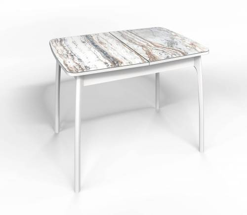 Стол СМ-2 Флорида опора массив изогнутая белый