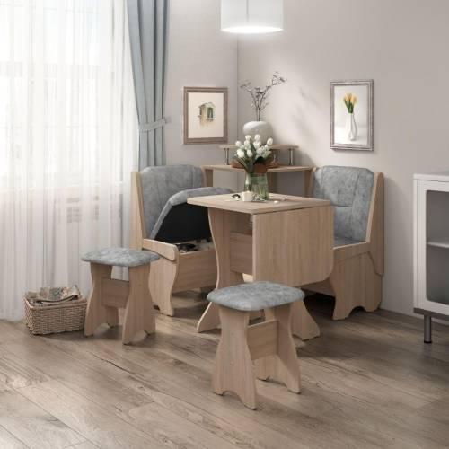 Скамья Лотос 550 / Дуб Сонома / Велюр Графит