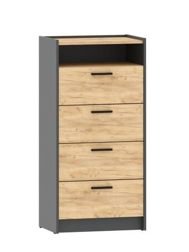 НМ 011.03 Комод Оттавия Антрацит/Дуб золотой