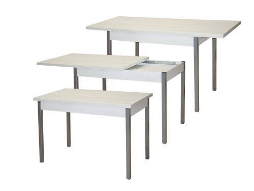 Стол обеденный Бродвей Бетон белый / металлик