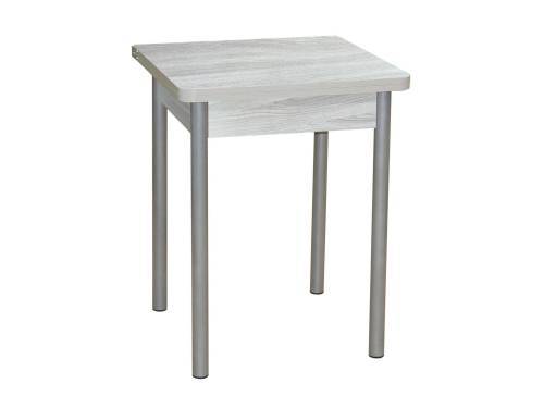 Стол обеденный ЭКО 60*60 / Ясень шимо светлый /Опора № 2-круглая серебристый металлик