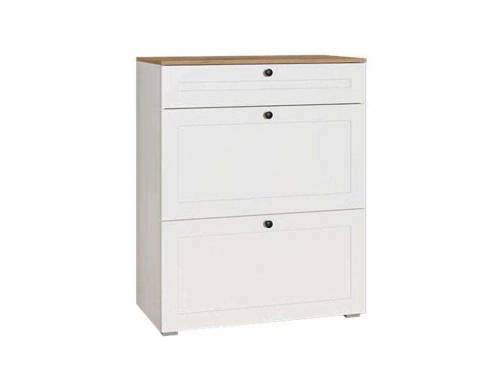 Остин Тумба для обуви 16.121 Белый шагрень/Дуб Вотан