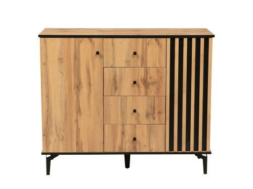 Комод Либерти 51.04 (опора 150) Дуб вотан/Черный