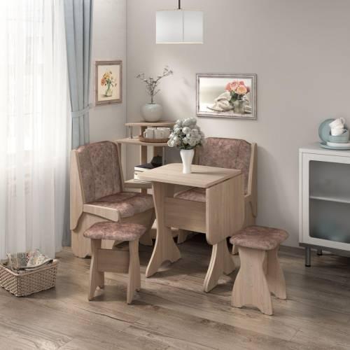 Скамья Лотос 550 / Дуб Сонома / Велюр Коньяк