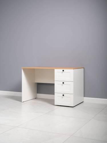 Стол письменный Остин 12.159, Белый PE шагрень/Дуб Золотой Крафт