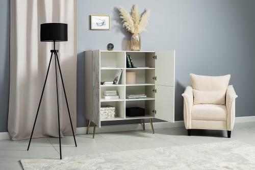 Шкаф Флоу 16.329, Кашемир/ Белый PE шагрень