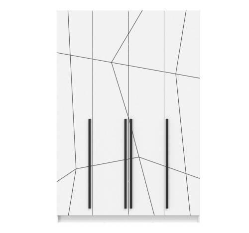 Шкаф для одежды 67.13 "Брандо" (4-х дв.) МДФ ГЕОМЕТРИЯ Белый