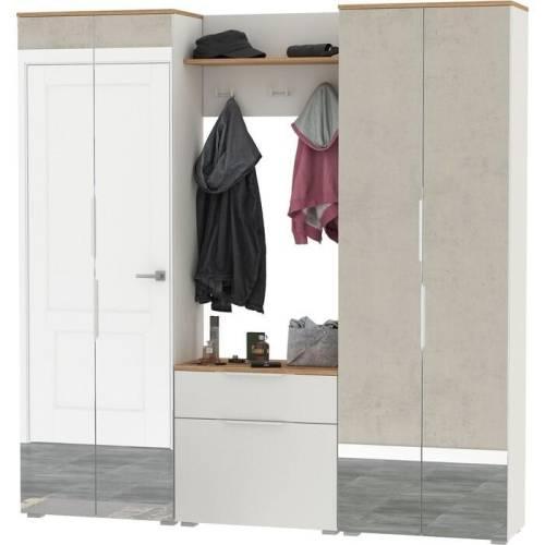 Прихожая Октава 43 Белый шагрень /Дуб золотой