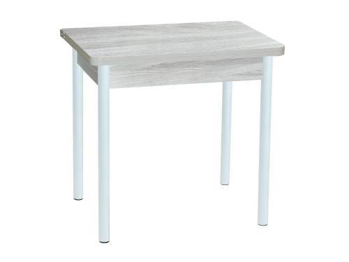 Стол обеденный ЭКО 80*60 / Ясень шимо светлый /Опора № 2-круглая муар белый