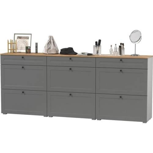 Прихожая Остин №10 Графит/дуб золотой