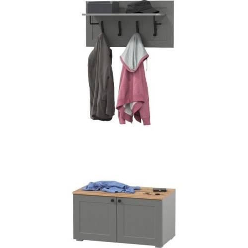 Прихожая Остин №4 Графит/дуб золотой