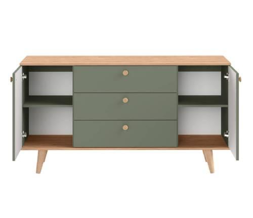 Комод Маттиас 16.245, Дымчатый Зеленый/Гикори Рокфорд Натуральный