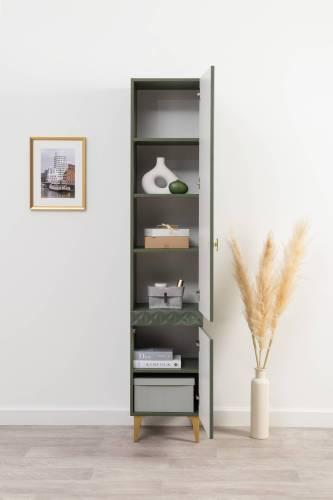 Шкаф-пенал Марион 16.333.01, Дымчатый Зеленый/Олива шагрень