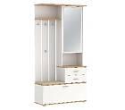 Шкаф для прихожей 65.08 Антре, белый/дуб золотой/велюр крем