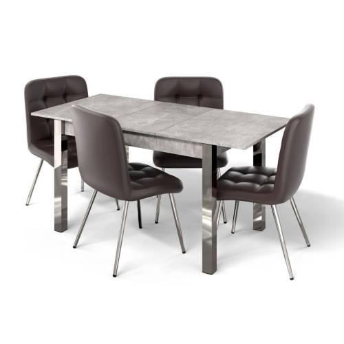 Стол Милан-3 / Ателье Светлое / Хром