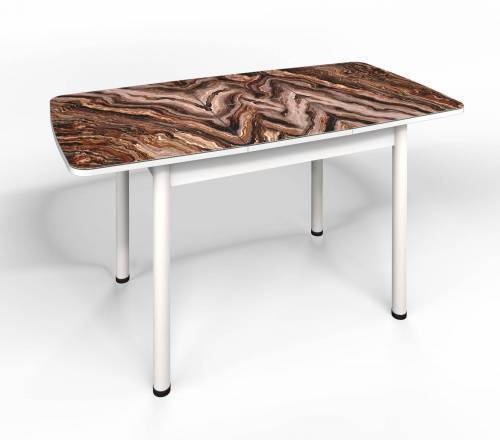 Стол СМ-8 Флорида ноги окрас круглый белый/серебро