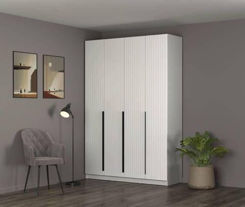 Шкаф для одежды 67.16 "Брандо" (4-х дв.) МДФ Белый