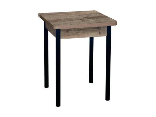 Стол обеденный ЭКО 60*60 / Дуб веллингтон / Опора № 2-круглая муар черный