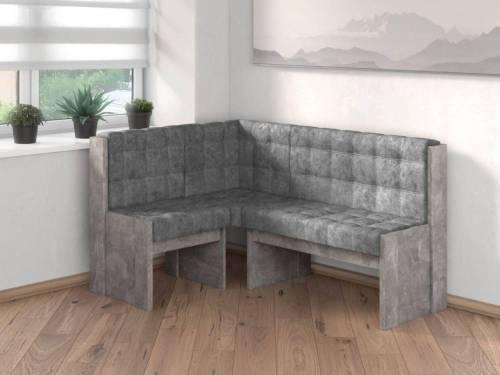 Угловая скамья Квадро Ателье светлое/ Велюр Графит