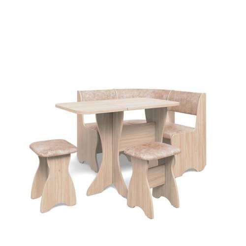 Кухонный набор Тюльпан-мини / ясень светлый / велюр Латте