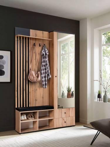 Шкаф для прихожей Либерти 51.22 (опора 20) Дуб вотан/Черный