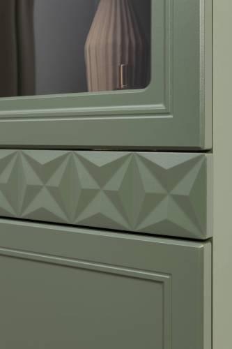 Шкаф-витрина Марион 16.397.01, Дымчатый Зеленый/Олива шагрень