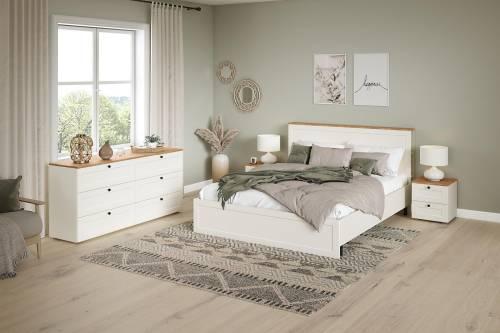 Комод Остин 16.240, Белый PE шагрень/Дуб Золотой Крафт