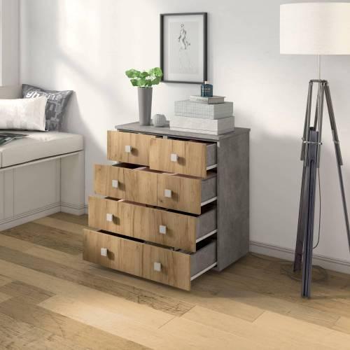 Комод Лофт-5 / Ателье светлое / Дуб Крафт Золотой