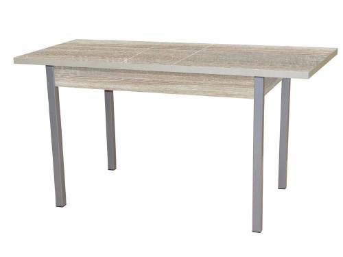 Стол обеденный раздвижной КОЛОРАДО / Дуб сонома / опора Квадро серебристый металлик