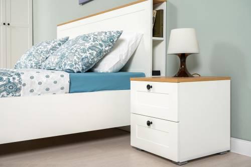 Остин Тумба прикроватная 16.152 белый/дуб золотой