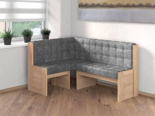 Угловая скамья Квадро Дуб сонома/ Велюр Графит