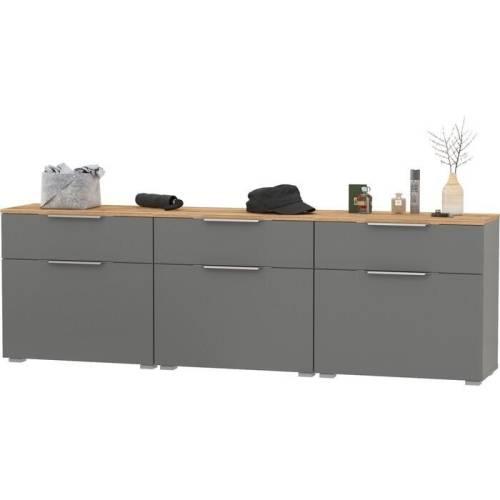 Прихожая Октава 12 Графит серый/Дуб золотой