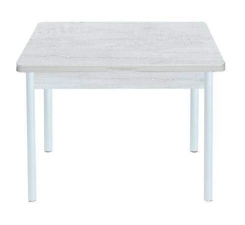 Стол обеденный раскладной СИМПЛ  / Бетон пайн белый /Опора № 2-круглая муар белый