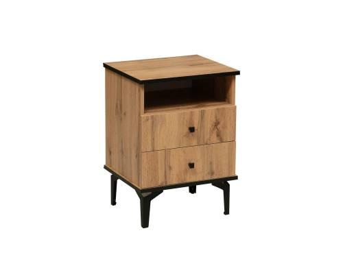 Тумба прикроватная Либерти 51.17 (опора 150) Дуб вотан/Черный