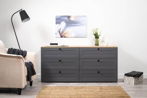 Комод Остин 16.240, Серый Графит/Дуб Золотой Крафт