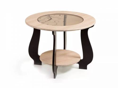 Стол журнальный СЖ-24 с рисунком Р-4/ дуб/венге