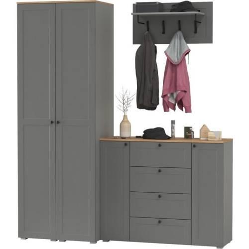 Прихожая Остин №50 Графит/дуб золотой