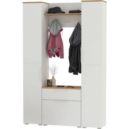 Прихожая Октава 36 Белый шагрень /Дуб золотой