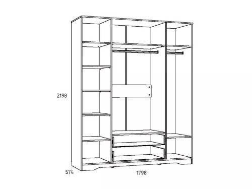 НМ 011.84 Шкаф комбинированный Оливия дуб Сонома/белое дерево