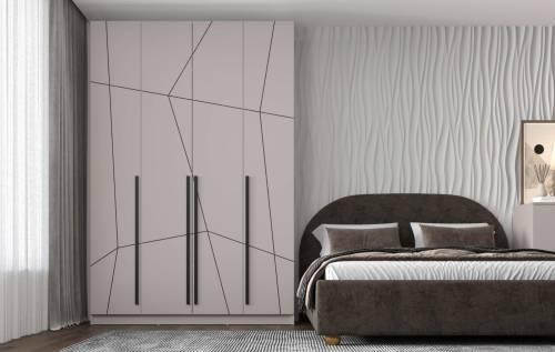 Шкаф для одежды 67.13 "Брандо" (4-х дв.) МДФ ГЕОМЕТРИЯ Кашемир