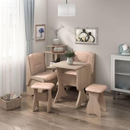 Скамья Лотос 550 / Дуб Сонома / Велюр Латте