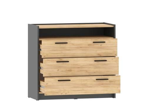 НМ 011.04 Комод Оттавия Антрацит/Дуб золотой