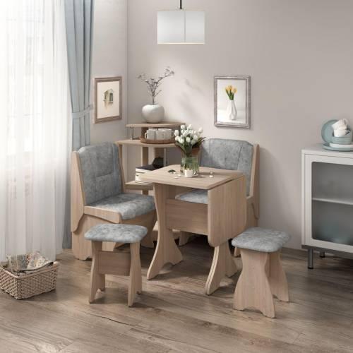 Скамья Лотос 550 / Дуб Сонома / Велюр Графит