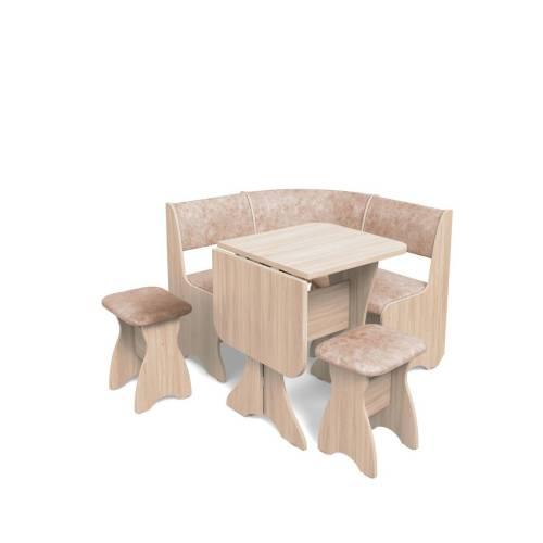 Кухонный набор Тюльпан-мини / ясень светлый / велюр Латте