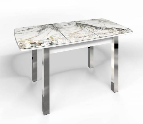 Стол СМ-6 Флорида ноги окрас квадратный белый/хром