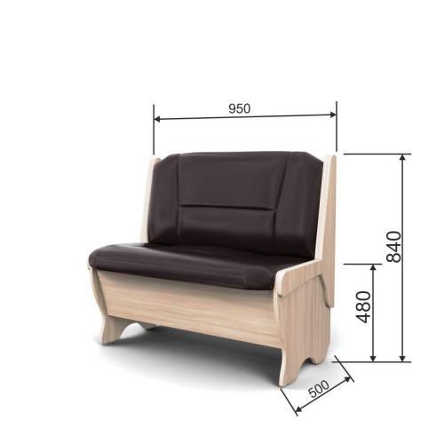 Скамья Лотос 950 ясень светлый/умбер