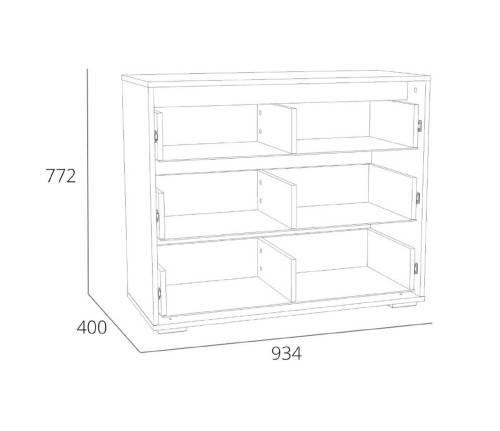 НМ 041.67 Комод Элиот Белый/Маренго/Баунти Песочный