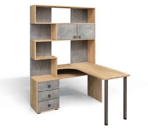 Стол Компьютерный СК-10 ПРАВЫЙ Дуб крафт/ателье светлое